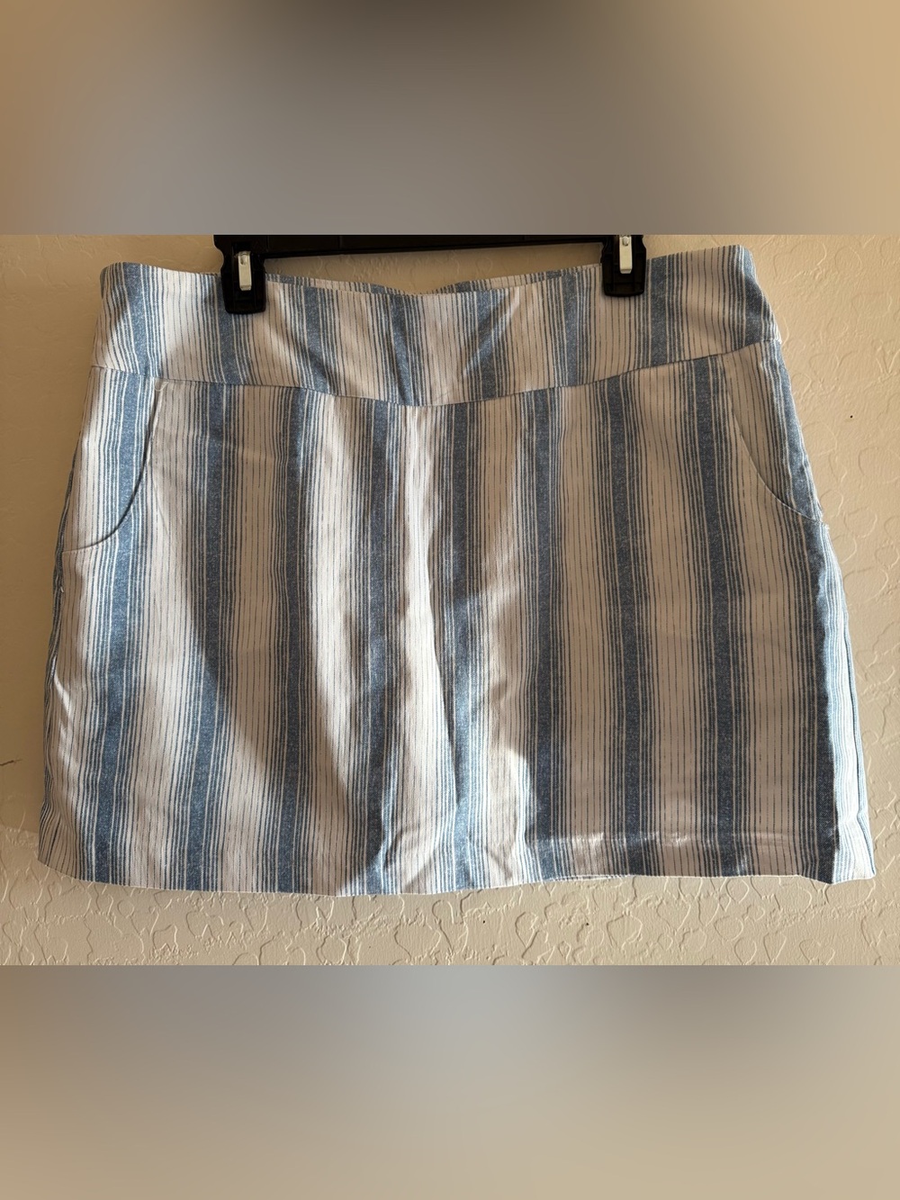 Rachael & Zoe, 16p, blue & white striped skort